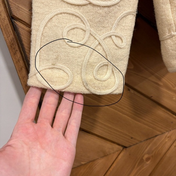 Tabi Cream Women's Button Up Cardigan Large 100% Pure New Wool WOOLMARK - Picture 6 of 11